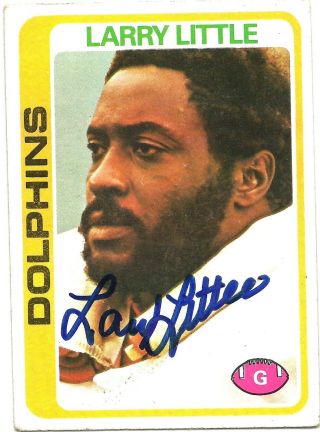 Larry Little Miami Dolphins Signed Autographed 1978 Topps Card 322
