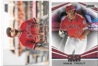 2019 Topps Stadium Club Mike Trout Beam Team Insert & Base Card Angels