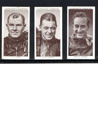 Very Early Motorcycle Cigarette Cards,  3 Great 1930 