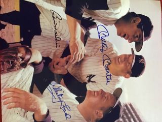 Mickey Mantle Whitey Ford Billy Martin Autographed 8x10 ".  Certid