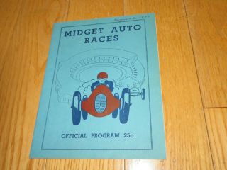 Vintage 1947 Midget Auto Races Car Program Cleveland Municipal Stadium