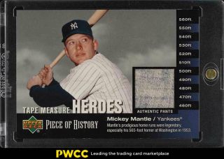 2002 Upper Deck Piece Of History Tape Measure Heroes Mickey Mantle Patch (pwcc)