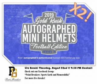 Minnesota Vikings - Gold Rush Autographed Mini Helmet 2 Box Live Break (75)