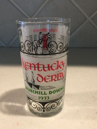 1973 Kentucky Derby Churchill Downs Souvenir Drinking Glass Tumbler Secretariat