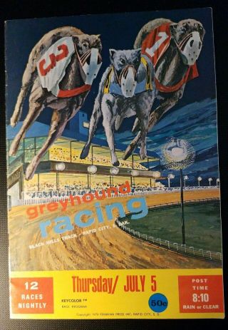 Black Hills Track 1970 Greyhound Racing Program - Rapid City Sd -