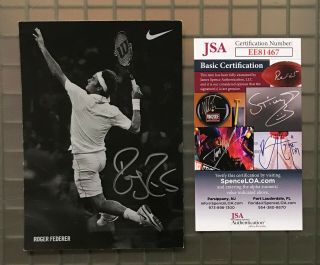 Roger Federer Signed 4x6 Nike Tennis Ad Advertisement Card Jsa Auto