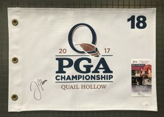 Justin Thomas Signed 2017 Pga Championship Golf Pin Flag Autographed Jsa