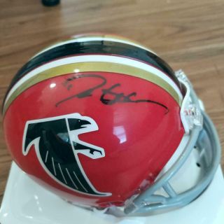 Deion Sanders Autographed Signed Atlanta Falcons " Red " Mini Helmet W/