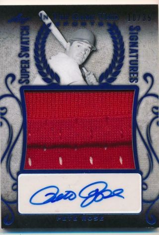 Pete Rose 2019 In The Game Swatch Signatures Auto Jumbo Patch 10/35