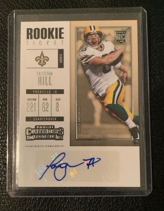 2017 Contenders Taysom Hill Auto Rc Saints Rookie Ticket Autographed Card
