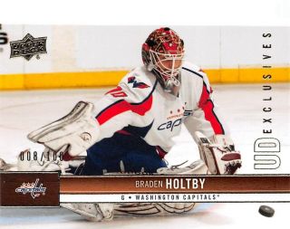 2012 - 13 Upper Deck Exclusives 188 Braden Holtby /100