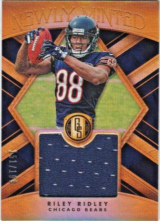 Riley Ridley Chicago Bears 2019 Gold Standard Newly Minted Rookie Jersey Rc /199