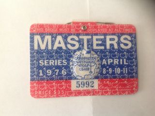 1976 Masters Augusta National Badge Ray Floyd Wins