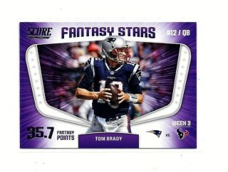 Tom Brady England Patriots 2018 Score Fantasy Stars - Insert Card 6