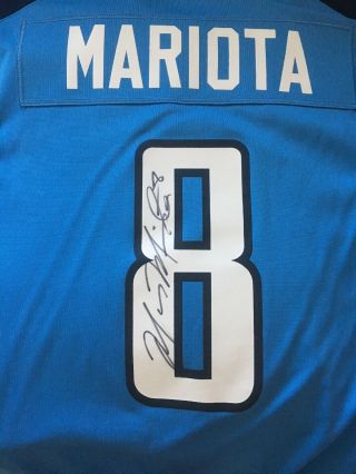 Marcus Mariota Signed Autographed Nfl Game Jersey Blue Tennessee Titans.