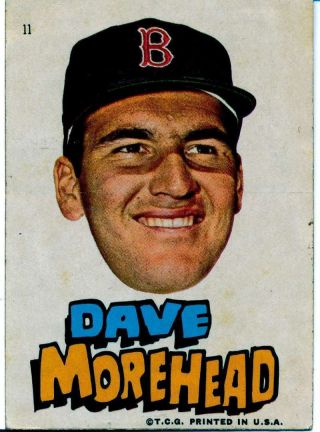 1967 Topps Stickers Test Issue Dave Moorhead 11 Ex Red Sox V6496