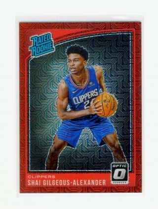 2018 - 19 Panini Optic Choice Red Rated Rookie Prizm Shai Gilgeous - Alexander Rc/88