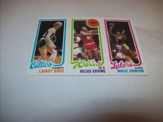 1980 - 81 Topps Larry Bird,  Julius Erving,  Magic Johnson Rookie