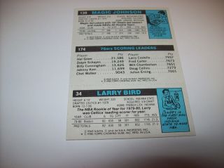 1980 - 81 Topps Larry Bird,  Julius Erving,  Magic Johnson Rookie 4