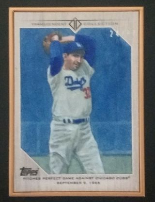 2017 Topps Transcendent Framed 24/87 Sandy Koufax Perfect Game 1965 Dodgers