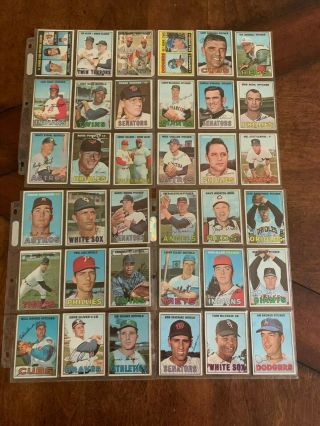 Partial Set Of 190 - 1967 Topps Baseball Cards In Binder.  Koufax,  Oliva,  Tiant