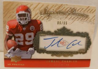2008 Ud Premier Signature Gold/65 Sp29 Jamaal Charles Kc Chiefs Auto Sscards