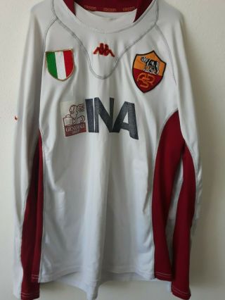 Roma As 2001/2002 Away Football Shirt Jersey Kappa Italy