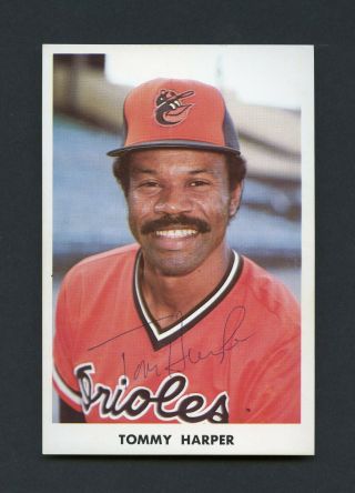 1976 Baltimore Orioles / Tommy Harper Autographed Team Issued Postcard