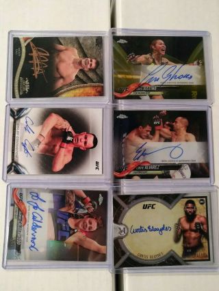 Ufc 2019 2018 Topps Knockout Chrome Autograph Set Of 6.  Cyborg,  Colby.