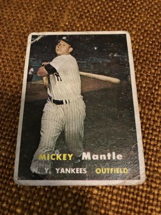1957 Topps Mickey Mantle York Yankees 95 Baseball Card.  Buy