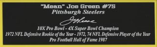 Mean Joe Greene Autograph Nameplate Pittsburgh Steelers Auto Jersey Ball Photo