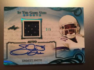 Emmitt Smith 2019 Leaf In The Game Itg Auto Jersey Relic Card 3/5