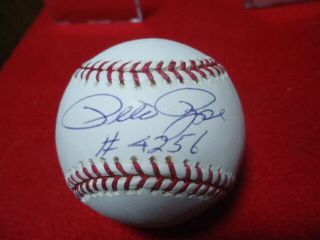Pete Rose Cincinnati Reds Autographed Rawlings Oml Baseball Inscribed Jsa