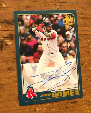 2019 Topps Archives Auto Johnny Gomes On Card Boston Red Sox