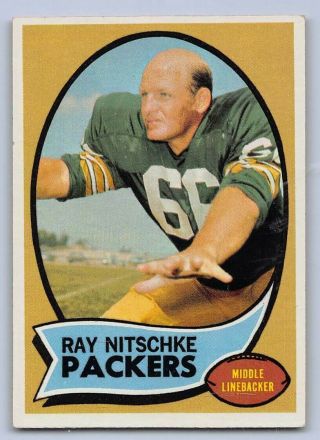 1970 Ray Nitschke - Topps Football Card - 55 - Green Bay Packers