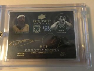 2011/12 Ud Exquisite Dual Auto Lebron James Pat Riley On Card Gold Auto 9/20
