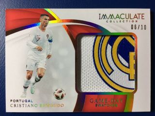 Cristiano Ronaldo 2018 - 19 Panini Immaculate Gold Match - Worn Logo Patch D 06/10