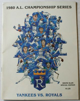 1980 Alcs Kansas City Royals Vs.  York Yankees Program Brett Jackson