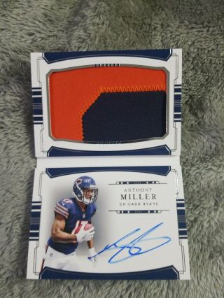 2018 National Treasures Anthony Miller Patch Auto Booklet /99 Sick Patch Bears