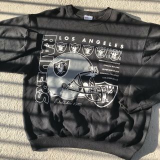 Vintage Los Angeles Raiders Sweatshirt Sweater Jacket Jersey L 90s Nfl Starter