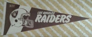La Los Angeles Raiders Full Size Nfl Football Pennant 1980s
