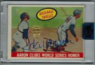 2018 Topps Archives Signature Series Hank Aaron Auto Braves 1/1 Hof 1959 Topps
