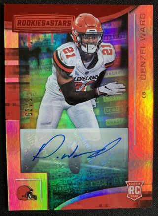 2018 Rookies And Stars 141 Autograph Denzel Ward Rc Rookie Auto 63/99 Browns