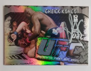 Cheick Kongo 2010 Topps Ufc 162 Event Fight Mat Relic Signed Auto Autograph