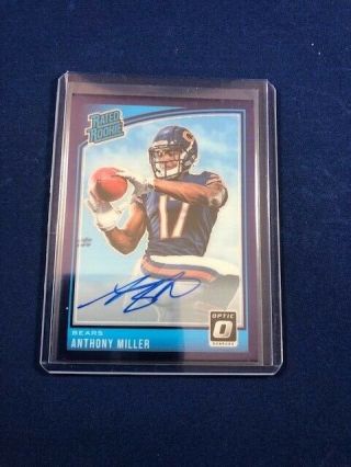 Anthony Miller 2018 Optic Football Rated Rookie Purple Prizm Fotl Auto 05/50 Rc