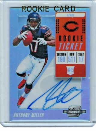 2018 Anthony Miller Contenders Optic 120 On Card Rookie Autograph - Refractor