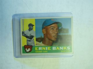 Vintage Mlb Chicago Cubs Ernie Banks 1960 Topps Trading Card 10