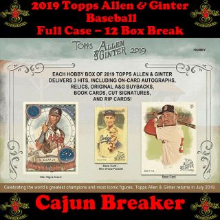 Seattle Mariners Full Case 12box Break - 2019 Allen & Ginter Baseball