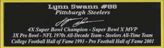 Lynn Swann Autograph Nameplate Pittsburgh Steelers Helmet Photo Ball Jersey