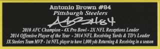 Antonio Brown Autograph Nameplate Pittsburgh Steelers Autograph Helmet Jersey